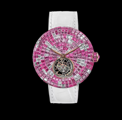Review Jacob & Co brilliant flying tourbillon PINK CAMOUFLAGE (WHITE GOLD) BT543.30.CP.CP.B Replica watch
